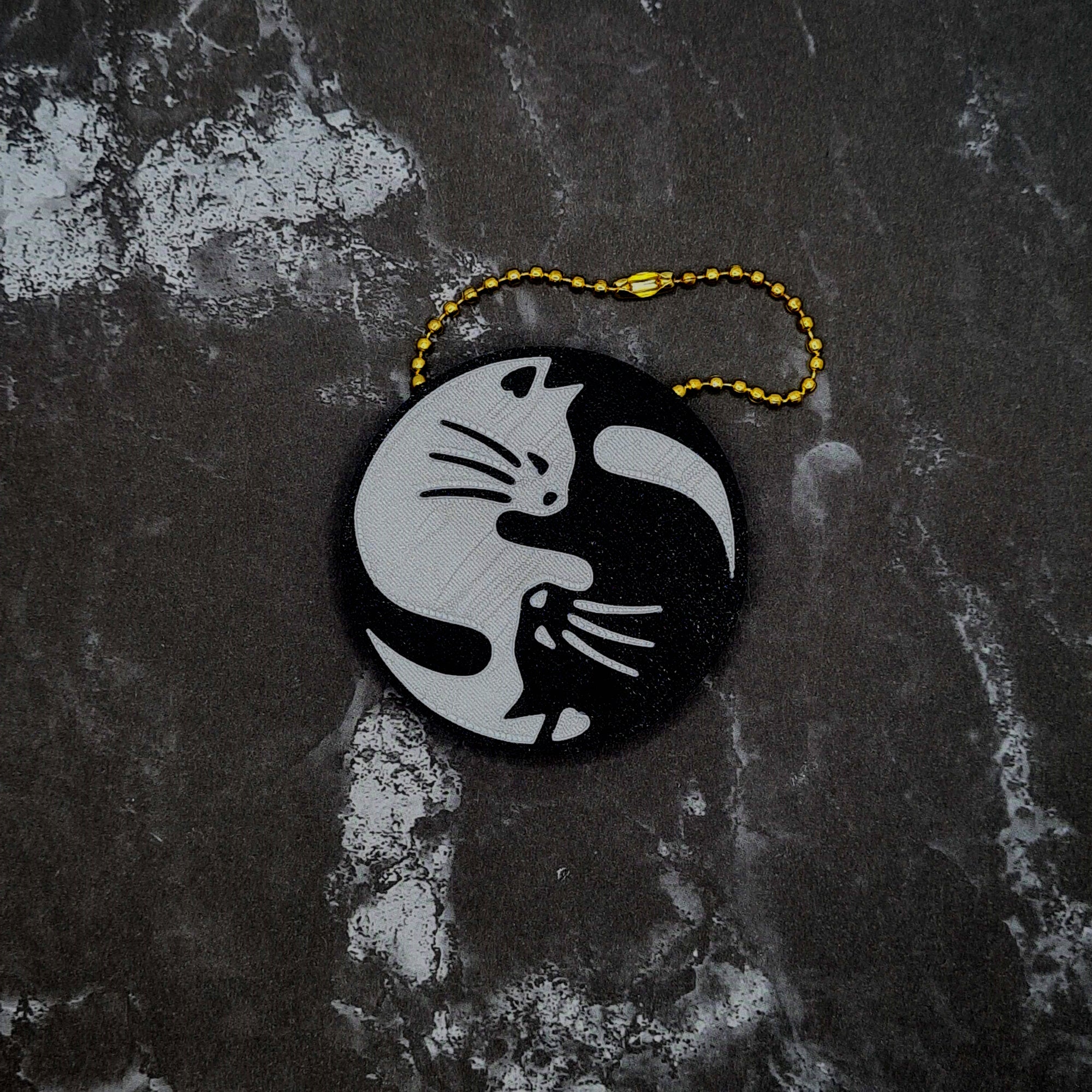 Cat Yin Yang Keychain!