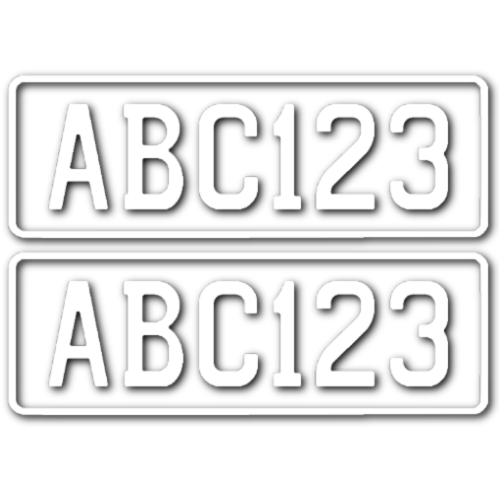 Custom NZ Number Plate Stickers! (set of 2 - mini - no background)