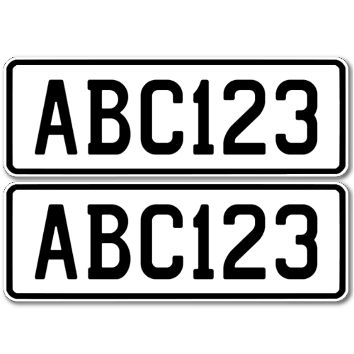 Custom NZ Number Plate Stickers! (set of 2 - mini - with background)