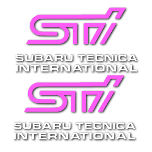 STI Fog Lamp Stickers! (pink logo - set of 2)